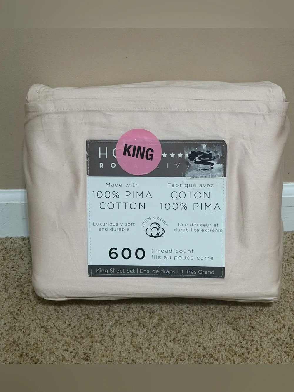 Hotel Royal Living King Sheet Set in Light Pink